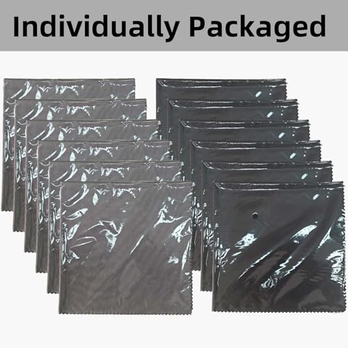 12 Pack Microfiber Gun Cleaning Cloth, 12"x12" Lint Free Gun Cleaning Rags (Gray & Black)