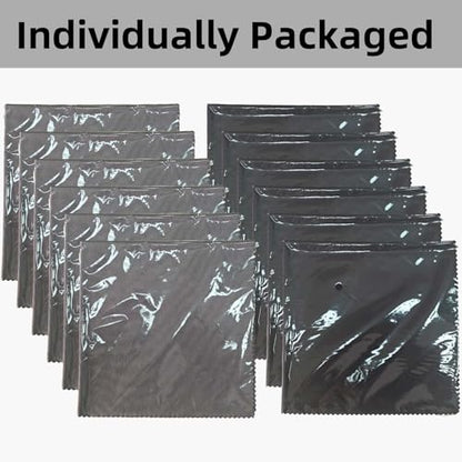 12 Pack Microfiber Gun Cleaning Cloth, 12"x12" Lint Free Gun Cleaning Rags (Gray & Black)