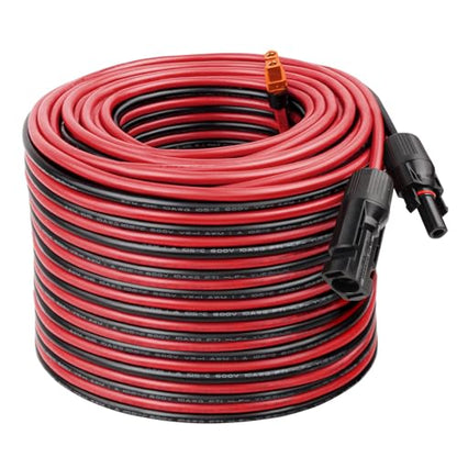 MOOKEERF Solar to XT60i Cable - 100FT Solar Panel Adapter Connector XT60i-F Extension for Portable Power Station - size: 100FT