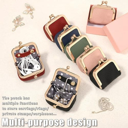 Zivyes Mini Jewelry Box Travel Small Coin Purse Organizer Case Genuine Leather Tiny Size (Light Pink) - color: Light Pink-Tiny