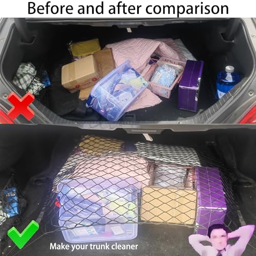 Goods Nets 41 x 30 Inch Cargo Net Luggage Net Storage Net with Hooks Small Mesh Cargo Net for Car Trunk Accessories Trunk Organization & Secure Cargo Storage