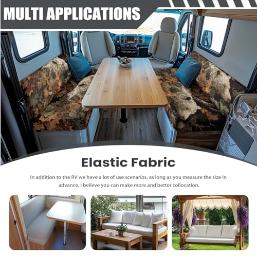Bear Camo Print RV Dinette Cushion Covers Washable Sofa Furniture Protector Stretch RV Couch Covers Include 1 Backrest Cover 1 Bench Cover and 1 Pillowcase - color: Bear Camo
