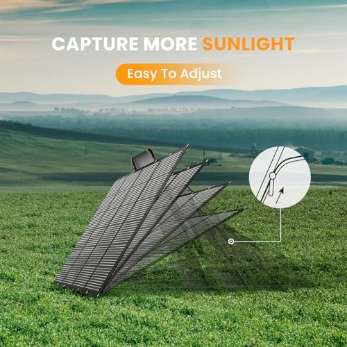 400 Watts Foldable Solar Panel, Luggable & Durable, Portable 400W Solar Charger Complete with Adjustable Stand Case, 40V Waterproof for Off-Grid Camping RV/Campervan Solar Generator - color: 400W with Case Stand