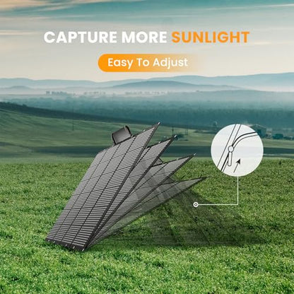 400 Watts Foldable Solar Panel, Luggable & Durable, Portable 400W Solar Charger Complete with Adjustable Stand Case, 40V Waterproof for Off-Grid Camping RV/Campervan Solar Generator - color: 400W with Case Stand