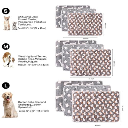 3 Pack Cat and Dog Blanket Soft & Warm Fleece Flanne Pet Blanket, Great Pet Throw Sleep Mat for Puppy Cats Small Medium & Large Dogs Cute Star/Love/Bone(Large 40" x 30") - color: Star/Love/Bone, size: large (40"*30")