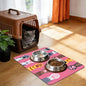 Cat Food Mat Pet Feeding Mat Paw 12" X 20" Non-Slip Super Absorbent, Dog Food Mat Pet Supplies for Floor (Pink) - color: Pink