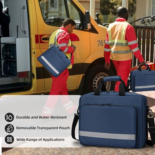 Medical Bag Empty First Aid Bag Emergency Medicine Bag with 5 transparent visible pouches,Medical Bag Organizer Empty Medicine Mag for Traveling nurses