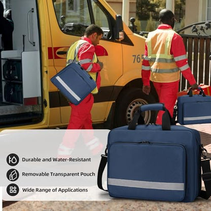 Medical Bag Empty First Aid Bag Emergency Medicine Bag with 5 transparent visible pouches,Medical Bag Organizer Empty Medicine Mag for Traveling nurses