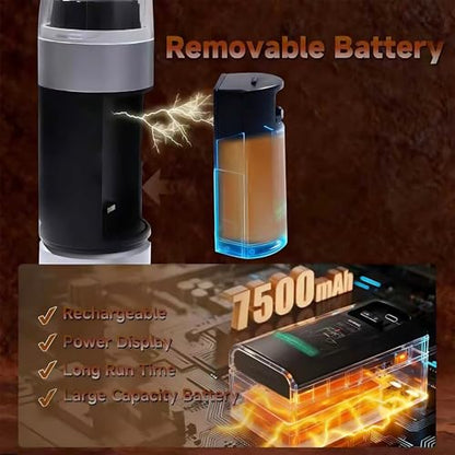 Portable Coffee Maker, Removable 7500mAh Battery, 20Bar High-Pressure Fast Extraction, USB Charging, Stand & Carry Bag, Supports Coffee Grounds & NS Pods, Ideal Camping Makers for Travel