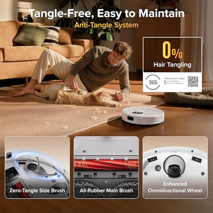 roborock Qrevo S Pro Robot Vacuum and Mop, 18,500Pa Suction, Multifunctional Dock with 167℉ Mop Self-Cleaning, Smart Obstacle Avoidance, Anti-Tangle Brush, Liftable Spinning Mop, White - color: White