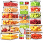 54 PCS Food Storage Containers with Lids Airtight (27 Lids &27 Containers) Leakproof Meal-Prep Kitchen Organization,Reusable Containers for Food Plastic Microwave/Dishwasher Safe with Labels & Pen - color: Transparent-54