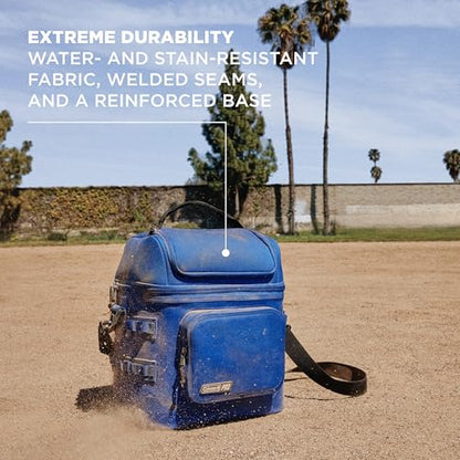 Coleman Pro 24-Can Premium Soft Cooler Lunchbox, Fully Insulated Lid & Body Stays Cold up to 35 Hours, Great for Camping, Tailgating, Parties, Sports, Concerts, Lunches & More - color: Neptune, style: 24-Can