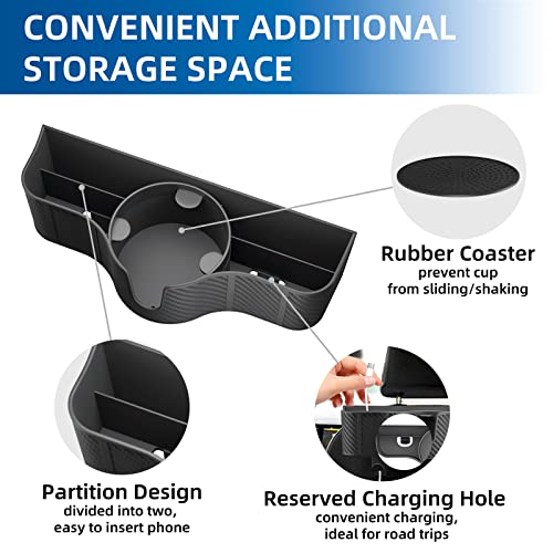 OUSHASAA 3-in-1 Car Headrest Backseat Organizer with 3.7" Backseat Cup Holder for Car, Seat Back Organizer with Hooks - size: 1-PACK