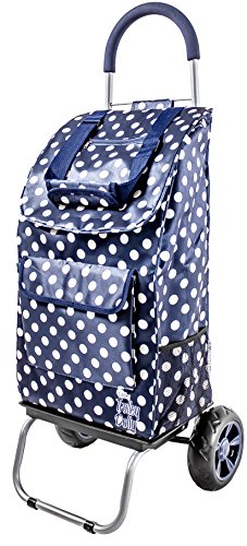dbest products Trolley Dolly Shopping Grocery Foldable Cart Storage Mom, Blue Polka Dot - color: Blue Polka Dot, style: Cart