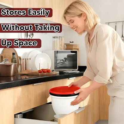 Silicone Bowl Liners for 5 Qt Stand Mixers, 3 Pack Reusable Nonstick Mixing Bowl Covers with Lids, Food Grade Silicone Mixer Liners, Kitchen Accessories for Baking Tools