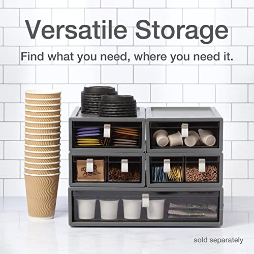 Pendaflex Stackable Drawer, Durable Plastic, Silicon Handles, Tinted Drawers, Double, Gray, 9" x 7" x 3.5", Medium, 1 Piece (41793) - size: Medium, Double