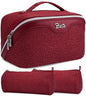 BOYATU Travel Makeup Bags Cosmetic Organizer Bag: 3 Pcs Set Large Capacity Make up Bag with Compartments - Waterproof Leather Toiletry Bags with Handle for Women (A-Red) - color: A-Red