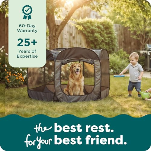 FurHaven Soft-Sided Dog & Cat Playpen, Portable Foldable Indoor & Outdoor Pet Playpen with Mesh Windows & Zippered Door, Navy, Extra Large