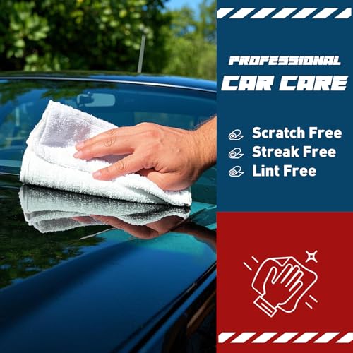TEAWOO White Microfiber Towels- 15 Pack, Microfiber Cleaning Cloths Bulk, Microfiber Towels for Cars, Cleaning Rags (12x12 inches) - color: White
