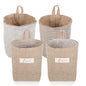 2 Pack Hanging Basket for Door, Small Jute Wall Storage, Hanging Storage Bags Cotton Linen Boho Camper Decor for Keys, Flower Plants, Wallet