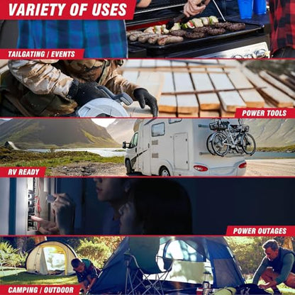 A-iPower 7600W Dual Fuel Quiet Portable Inverter Generator, Electric Start RV Ready, EPA & CARB Compliant CO Sensor, With Telescopic Handle For Backup Home Use, Tailgating & Camping (SUA7600iED)
