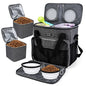 BAGLHER Dog Travel Bag, Pet Travel Bag (ALL Pet Travel Supplies), With 2 Pet Food Containers and 2 Collapsible Silicone Bowls; Essential Kits for Pet Travel Grey - color: Grey, size: Medium