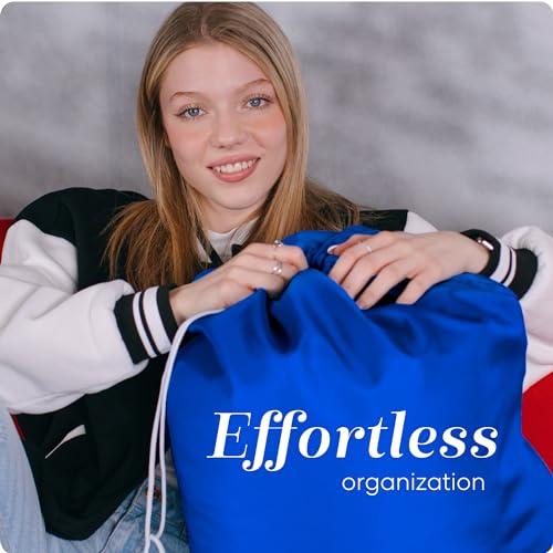 Handy Laundry Nylon XL - Large Capacity with Locking Drawstring, Machine Washable, Fits Laundry Baskets or Hampers, Holds 3 Loads of Clothes - Royal Blue (Pack of 2) - color: Royal Blue