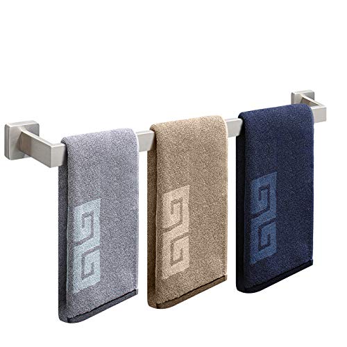 NearMoon Towel Bar, Bath Accessories Premium Thicken Stainless Steel Square Shower Towel Rack for Bathroom, Towel Holder Wall Mounted (1 Pack, Brushed Nickel, 33 Inch) - color: Brushed Nickel, size: 33 Inch