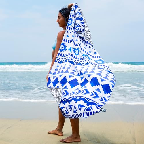 Elite Trend Quick Dry Towel Extra Large 78x35 Inch - Microfiber Beach Towel - Perfect for Beach, Travel, Swimming, Pool, Yoga, Hiking, Camping - Lightweight, Fast Drying, Compact for Adults (Aztech) - color: Aztech, style: Extra Large 78x35"