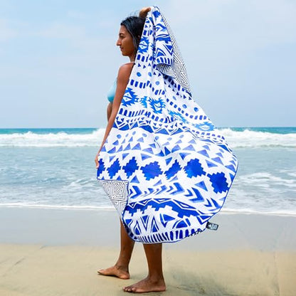 Elite Trend Quick Dry Towel Extra Large 78x35 Inch - Microfiber Beach Towel - Perfect for Beach, Travel, Swimming, Pool, Yoga, Hiking, Camping - Lightweight, Fast Drying, Compact for Adults (Aztech) - color: Aztech, style: Extra Large 78x35"