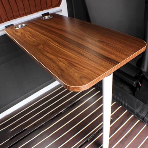 RV Dinette Table, Foldable RV Table with Two Cup Slots, Solid Wood Wall Mount Folding Picnic Table, Lightweight RV Table for Small Space, RV, Home Office, Bedroom or Kitchen(Brown) - color: Brown