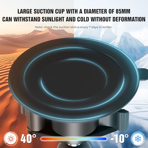 Universal Car Phone Mount, with 25mm Ball Magic Arm and 360° Rotation Phone Holder, Suction Cup Windshield & Dashboard Mount, for iPhone/Samsung/Android, Fits Phone Width 2.56-3.74"(KPS-10) - color: KPS-10