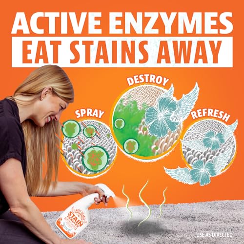 ANGRY ORANGE Cat Urine Odor Eliminator & Stain Remover, Pet Stain Enzyme Cleaner Spray for Dog & Cat Pee - Fresh Scent - 32 oz - size: 32 Fl Oz (Pack of 1)
