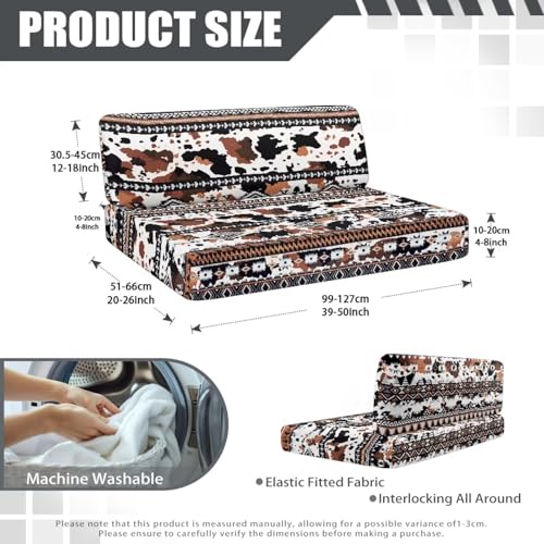 Aztec Cow Print RV Dinette Cushions Covers for Travel, Trailer Couch Dinette Booth Set RV Stretch Sofa Seat Slipcovers Home & Kitchen - color: Aztec Cow Print