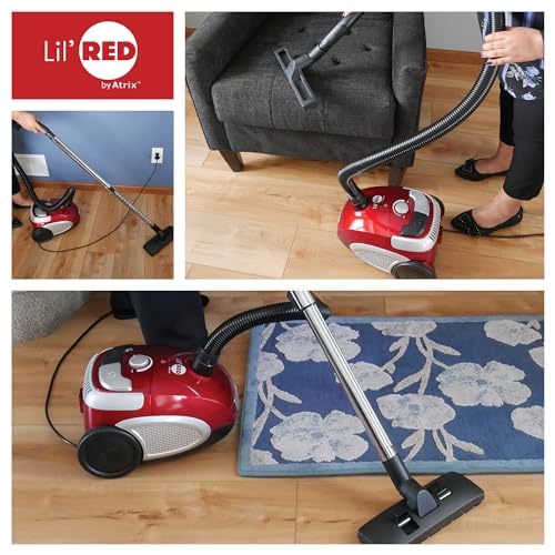 AHSC-1 Atrix Lil Red Canister Vacuum Portable Canister vacuum w/ 2 Quart HEPA Filter & Variable Speed Motor - style: Lil' Red