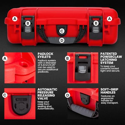 NANUK 910 Waterproof First Aid Kit 146pcs – Durable, Pre-Stocked First Aid Emergency Kit with Bandages, Tick Removal Tool, and More – Dustproof, Impact-Resistant, Floats (14.3" x 11.1" x 4.7") – Red - size: 910 First Aid Kit – 145 Pcs