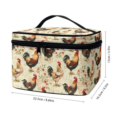 Travel Cosmetic Bag Chicken Printed Multifunctional Makeup Organizer Bag for Ladies Teens Lightweight Makeup Pouch Plenty of Room - color: Chicken