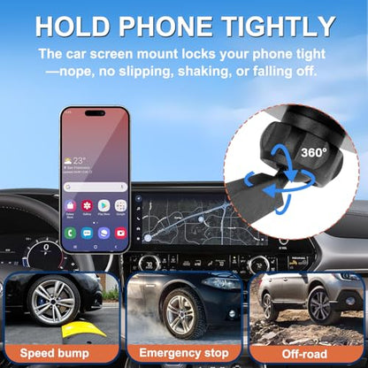 Car Phone Holder for 2020-2022 Toyota Highlander Accessories 12.3-inch Screen Fixed Clip, Magnet Cell Phone Mount Compatible with MagSafe, Hands-Free 360° Rotation Automobile Cradles Not Affect Vent - size: 2020-2022 Toyota Highlander