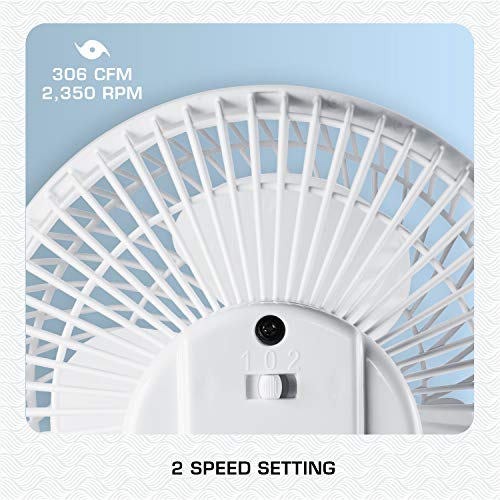 Hurricane Classic 6 Inch Clip Fan, 2 Speed Portable Desk Table Fan with Tilt, White - style: 6" Classic Clip Fan