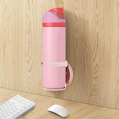 Water Bottle Holder Compatible with Stanley, Hydroflask, Sinple Midern, Stable and Durablee Wall Cup Holder, Space Saving Water Bottle Organizer Storage for Drinks and Coffee (Light Pink, 1) - color: Light Pink, size: 1