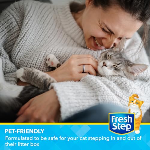 Fresh Step Cat Litter Box Odor Eliminating Spray, Cat Deodorizer that Neutralizes Cat Urine and Feces Smell on Contact, Pet-Safe and Clump-Free, Compatible with All Litter Types, 24 Fl Oz