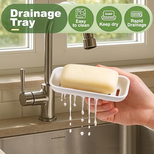 Travel Soap Case soap Holder,Leak Proof Soap Holder with Silicone Sealed lid,Keep Dry with Drainage Tray,Soap Dish for Travel, Gym, Bathroom, Outdoor, Camping, School(White) - color: White