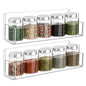 Acrylic Spice Rack Wall Mount - 9 Inch, Clear Spice Shelf Storage Holder, 2 Pack Hanging Seasoning Organizer for Cabinet Door, Cupboard or Wall Kitchen (Adhesive or Screw) - size: 9"- 2 Pack