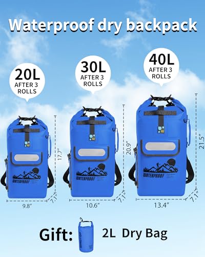 IDRYBAG Dry Bag Backpack - color: Blue, size: 30L