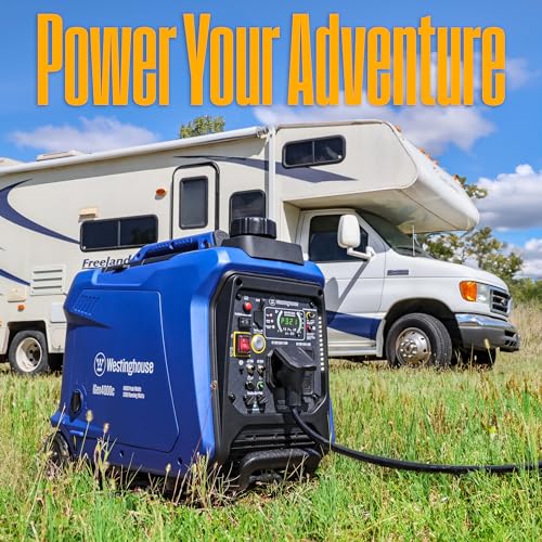 Westinghouse 4000 Peak Watt Super Quiet Portable Inverter Generator, Remote Electric Start with Auto Choke, RV Ready 30A Outlet, Gas Powered, CO Sensor, Parallel Capable - style: 4000 Watts - Gas Only - Remote Start