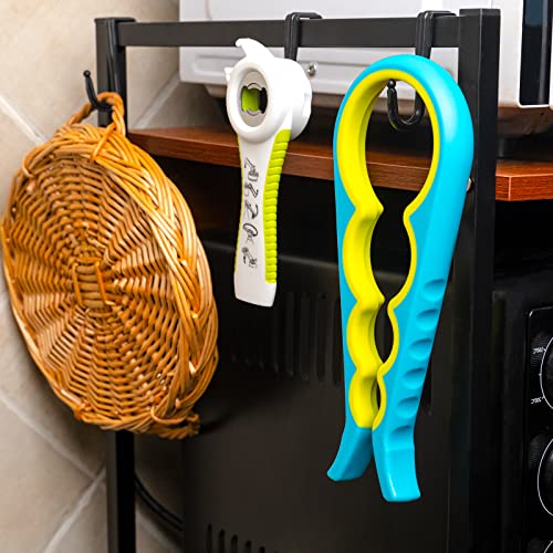Jar Opener, Bloss Non Slip Jar Bottle Opener Jar Gripper for Weak Hands, Seniors With Arthritis and Children, 4 in 1 Multi-Function Colorful Can Opener Kitchen Tool Get Lids Off Easily, Blue Yellow - color: Blue Yellow