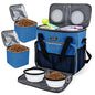BAGLHER Dog Travel Bag, Pet Travel Bag (ALL Pet Travel Supplies), With 2 Pet Food Containers and 2 Collapsible Silicone Bowls; Essential Kits for Pet Travel Blue - color: Blue, size: Medium