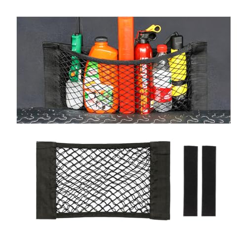 Mesh Cargo Net for Car, Universal Stretchable Trunk Storage Net Wall Sticker Organizer Elastic Pouch Bag for Cars, SUV, Home, Auto Interior Accessories (Small) - size: Small