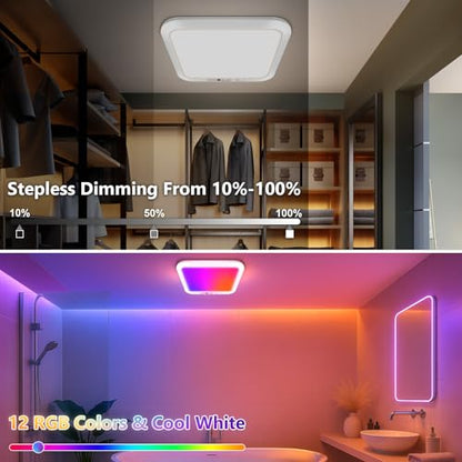 Bairth RGB Rechargeable Motion Sensor Closet Light - 2 Pack - color: RGBW, size: 2 Packs-8000mAh
