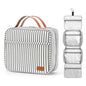 Bosidu Hanging Travel Toiletry Bag,Large Capacity Cosmetic Travel Toiletry Organizer for Women with 4 Compartments & 1 Sturdy Hook,Perfect for Travel/Daily Use/Christmas - color: M-grey